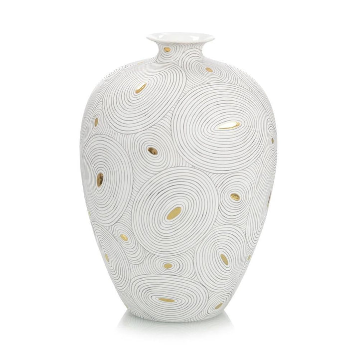 Vases White Porcelain Vase With Gold Ii
