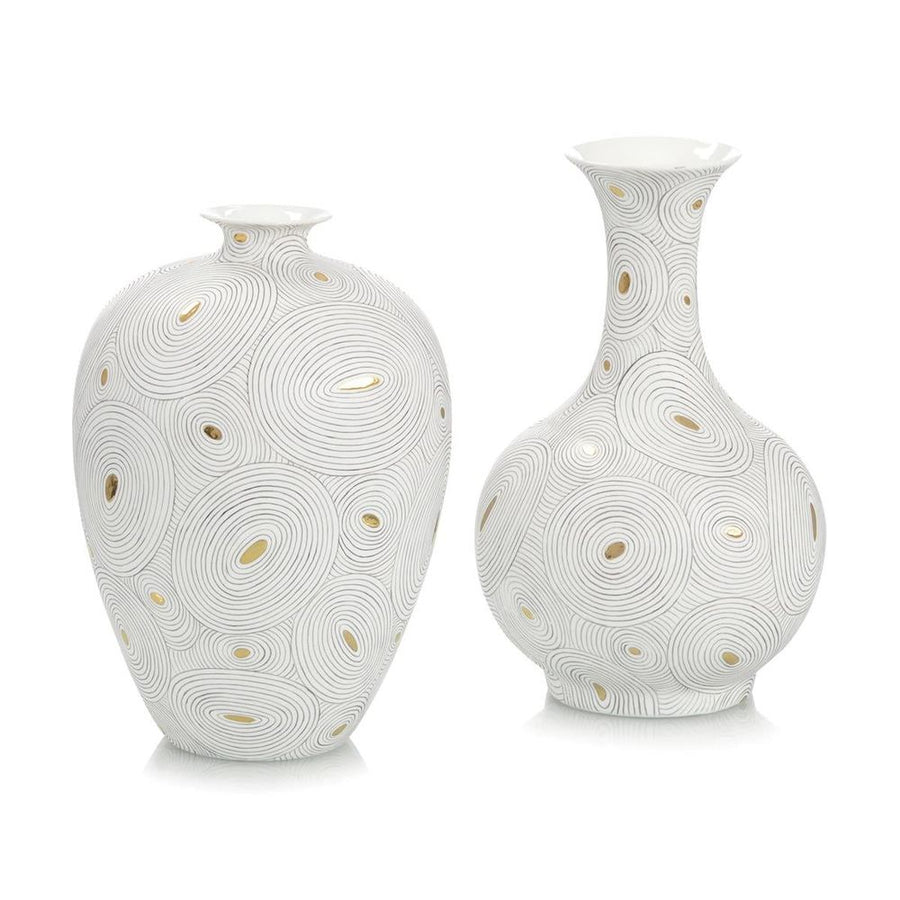 Vases White Porcelain Vase With Gold Ii
