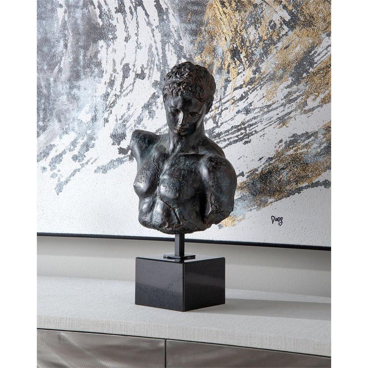 Decor Greek Bust In Verde-Black - Bronze