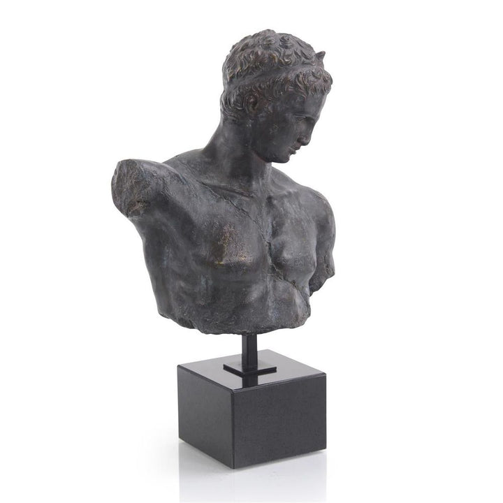 Decor Greek Bust In Verde-Black - Bronze