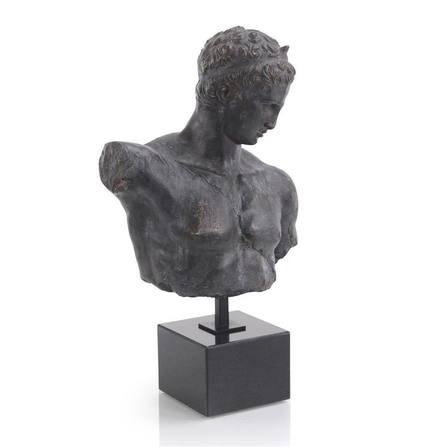 Decor Greek Bust In Verde-Black - Bronze