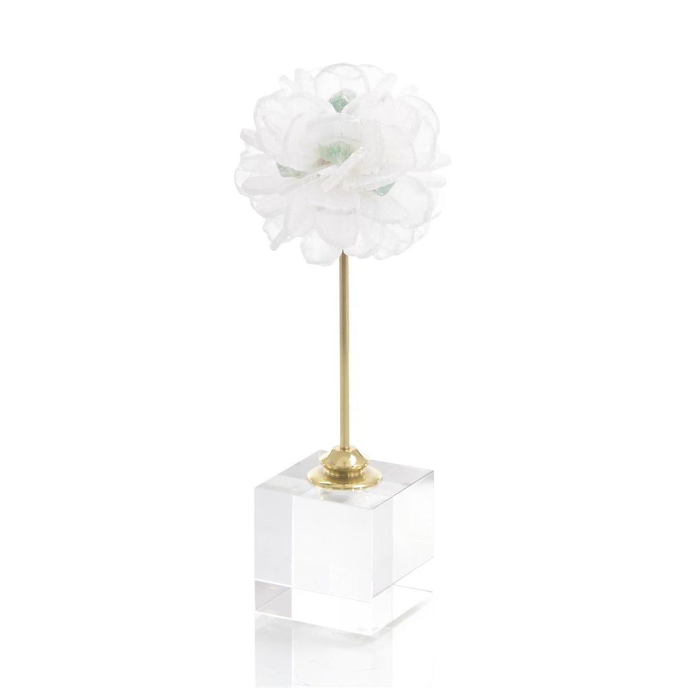 Decor Floating Selenite Ball On Crystal Stand - Gold,White