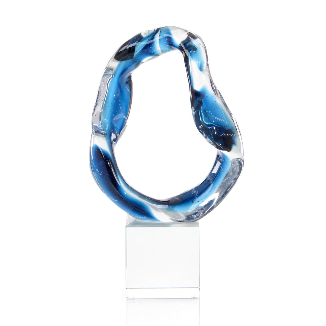 Ellington Glass Sculpture I - Blue - Glass