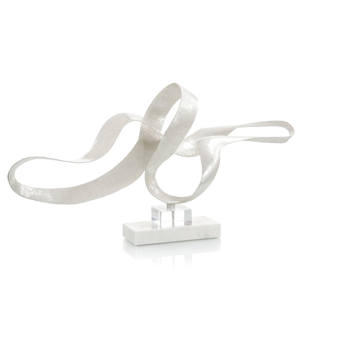 Alden Pearlized Sculpture - White - Aluminum