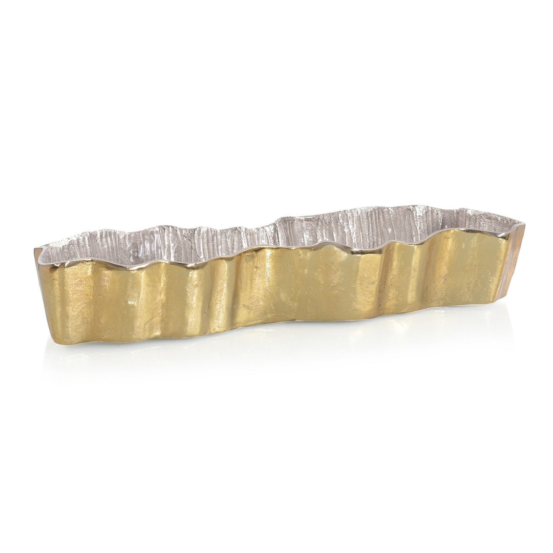 Alden Ribbon Long Bowl - Champagne - Aluminum