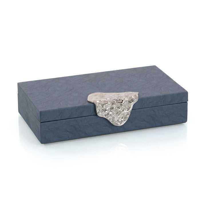 Solis Blue Leather Box II - Silver