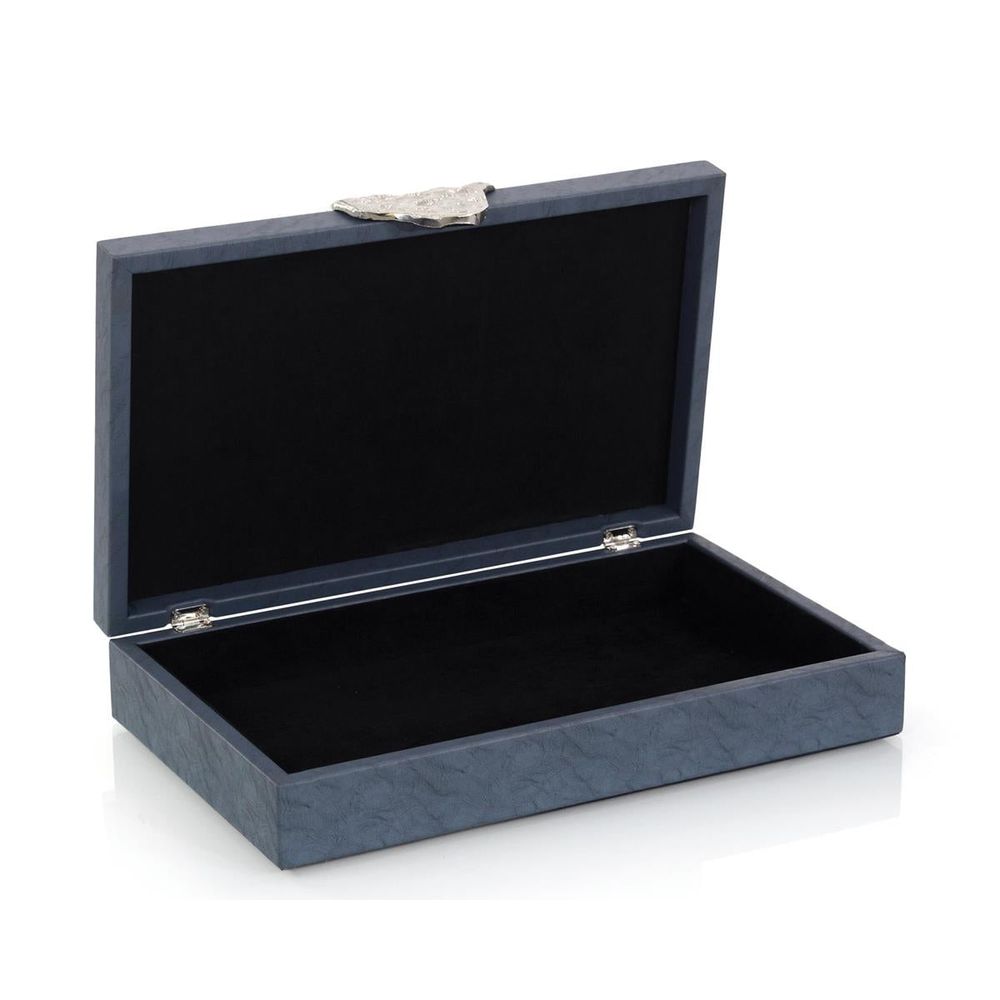 Boxes Gypsy Blue Leather Box Ii - Silver