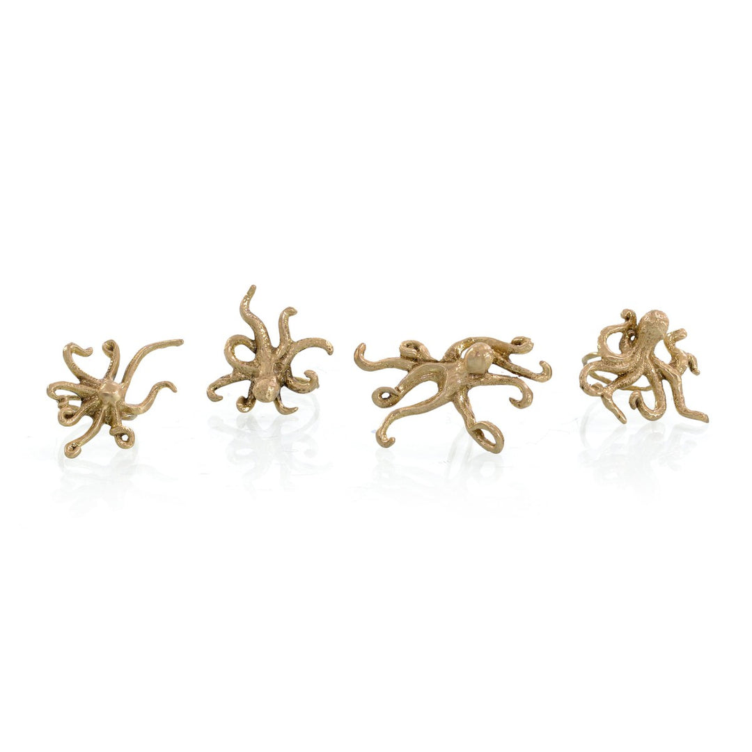 Solis Octopus Napkin Rings - Black - Brass