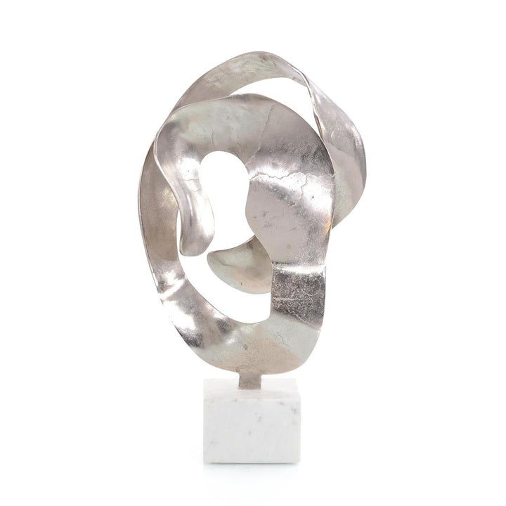 Natural Looped Sculpture In Nickel - Off White,Silver