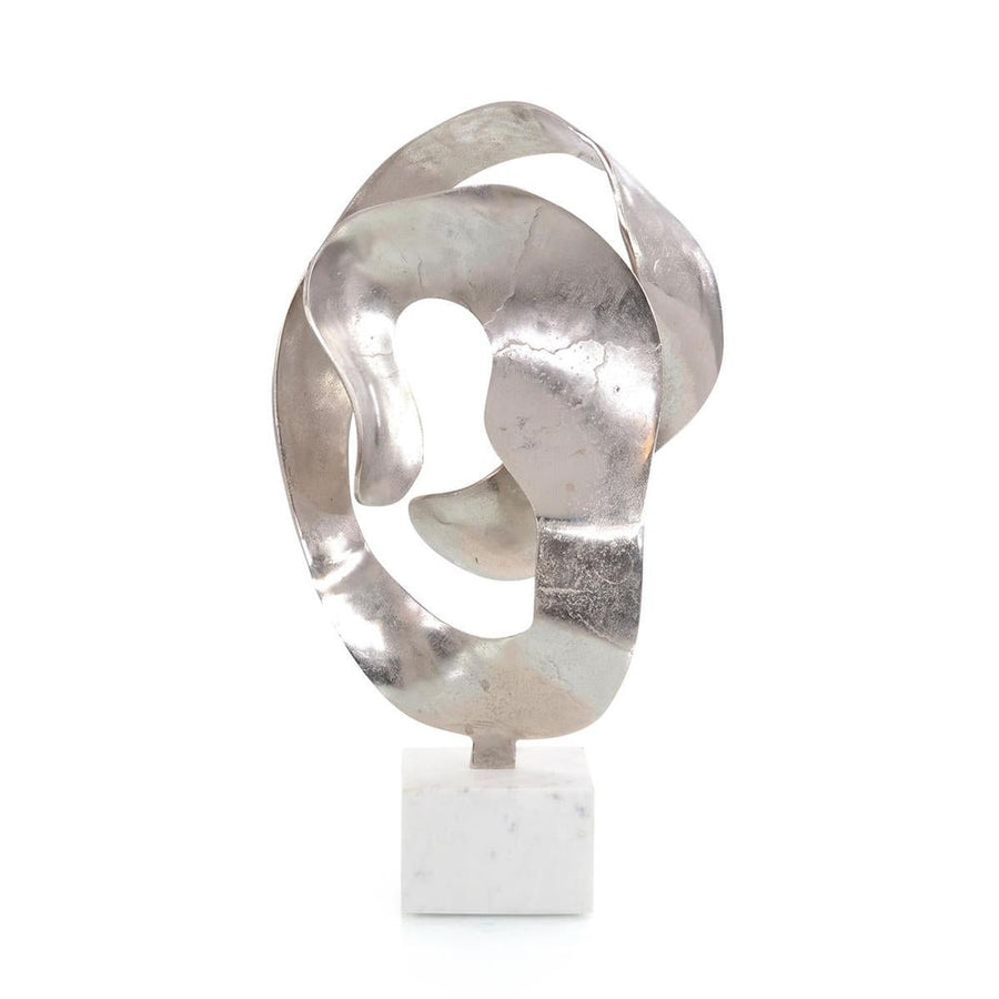 Decorative Objects Organic Looped Sculpture In Nickel - Off White,Silver