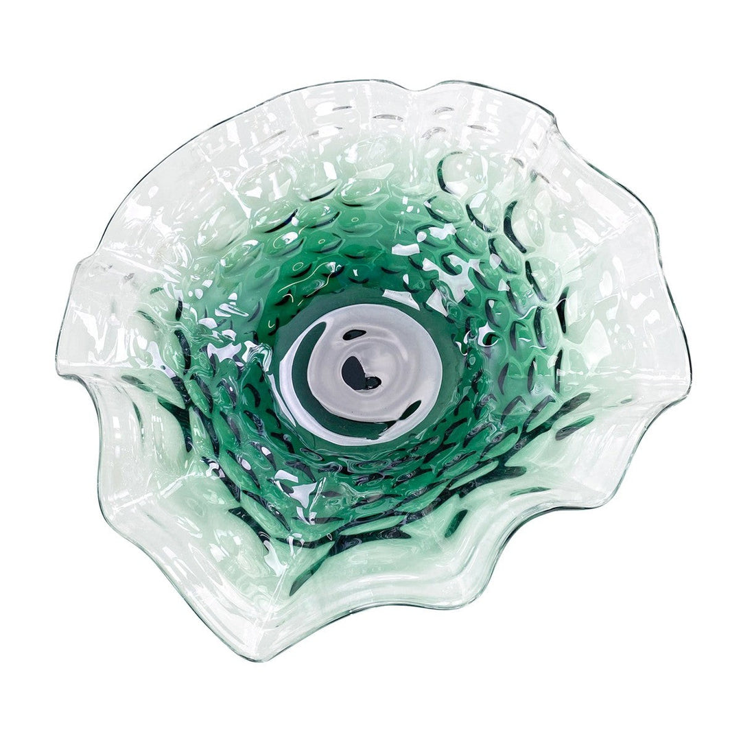 Camden Green Handblown Glass Bowl - Gray - Glass