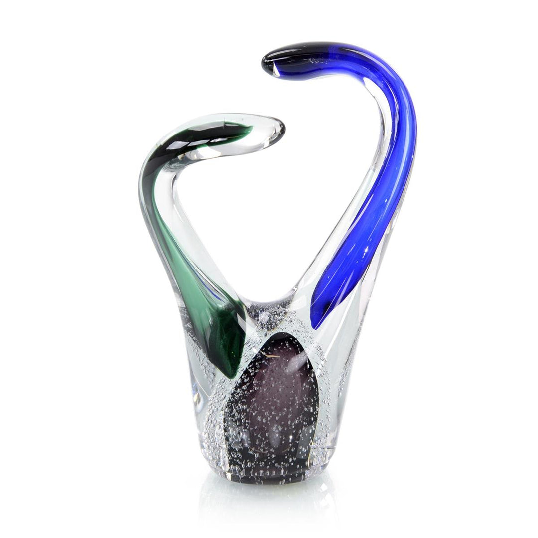 Colorful Swirls Glass Sculpture Iii - Green,Purple