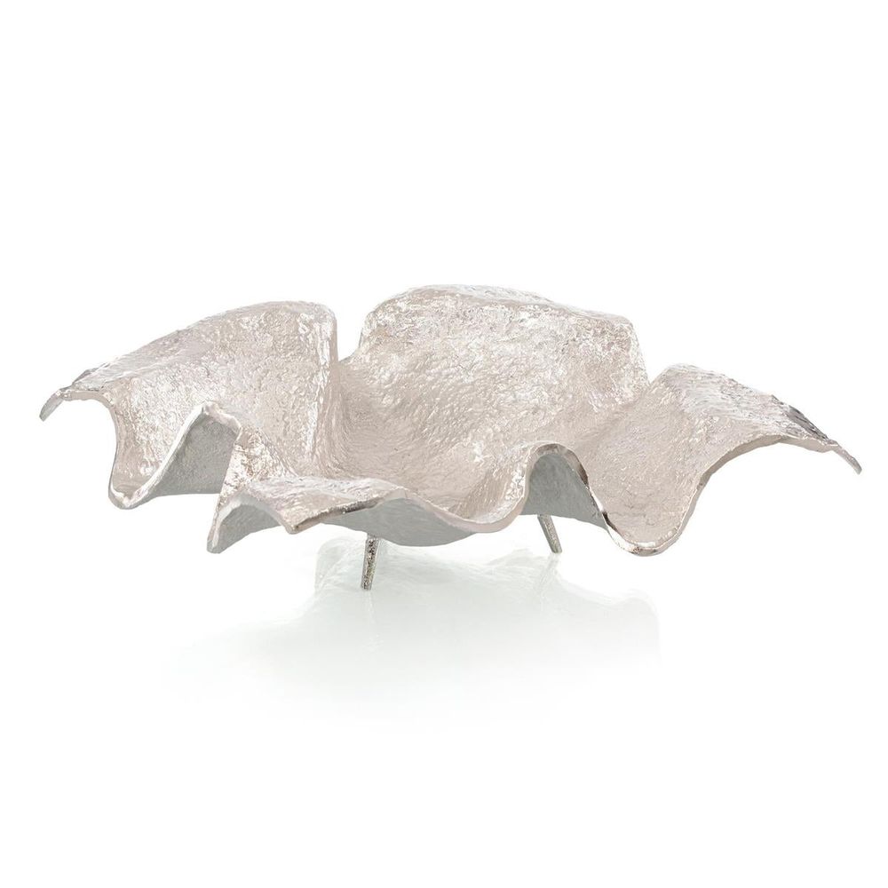 Bowls Draped Fabric Square Bowl - White