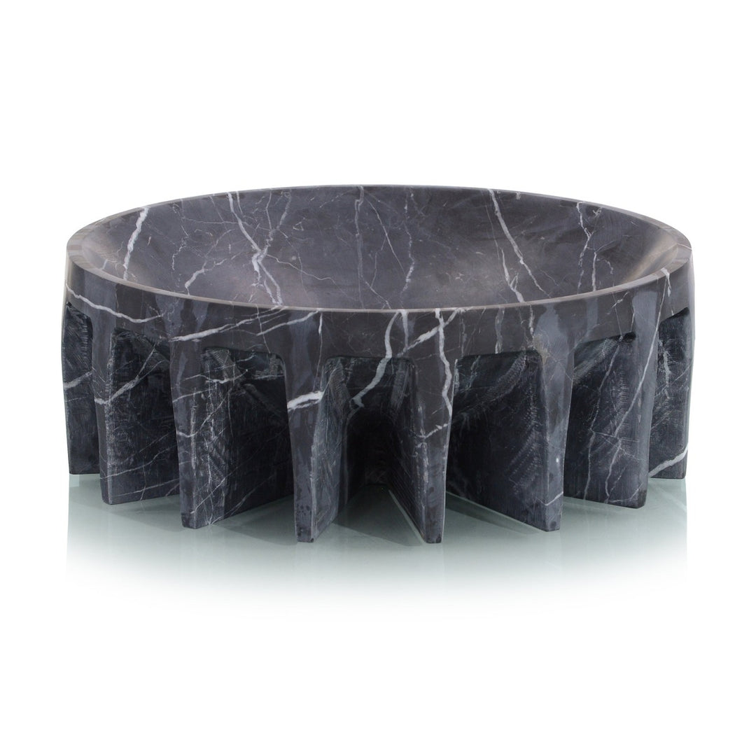 Alden Black Marble Bowl - Black - Marble