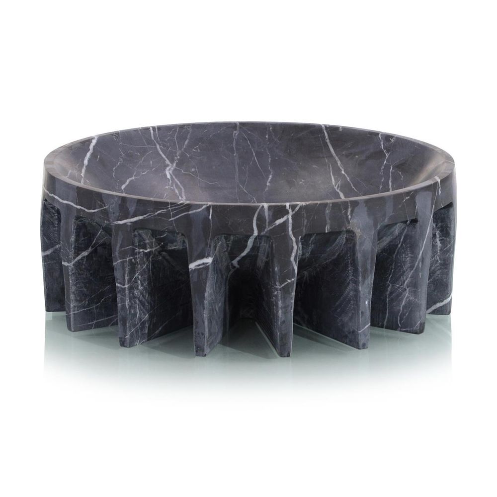 Bowls Elevated Black Marble Bowl - Black