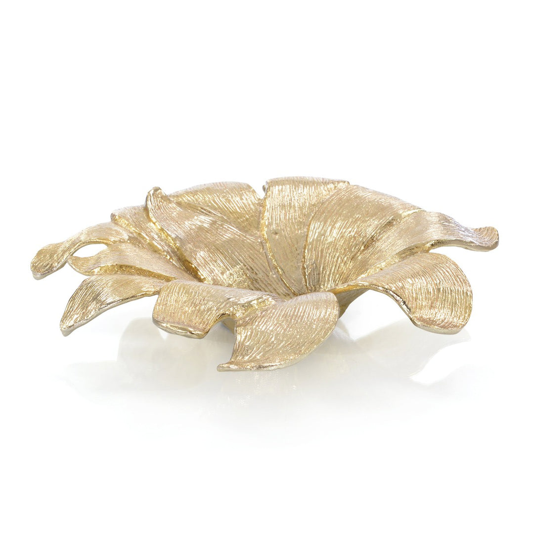 Sophisticated Petal Bowl In Antique Brass - Brass