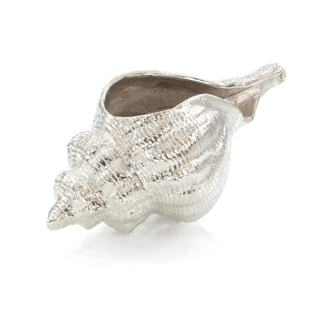 Pacific Conch Seashell Sculpture - Silver