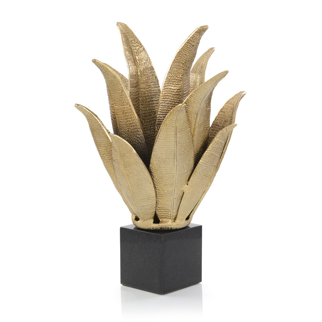 Orion Brass Leaves Sculpture - Black - Aluminum