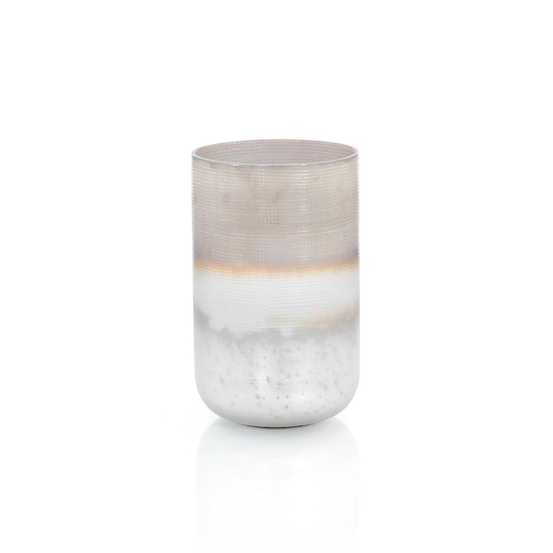 Medium Seabrook Glass Vase - Grey,White