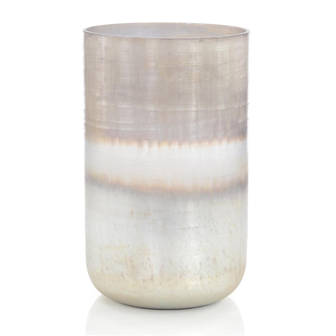 Grand Seabrook Glass Vase - Grey,White