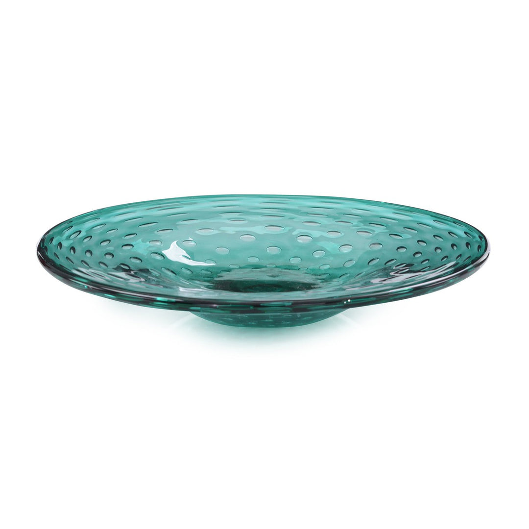 Alden Teal Glass Bowl - Green - Glass