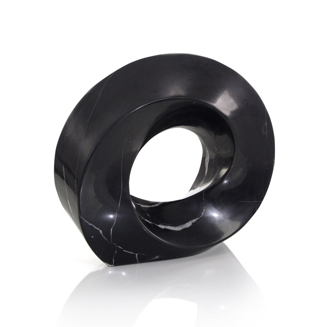 Ellery Ring Black Marble Sculpture I - Black - Marble