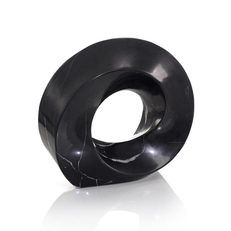 Twisted Ring Black Marble Sculpture-John Richard-JR-JRA-13281-DecorIII-3-France and Son