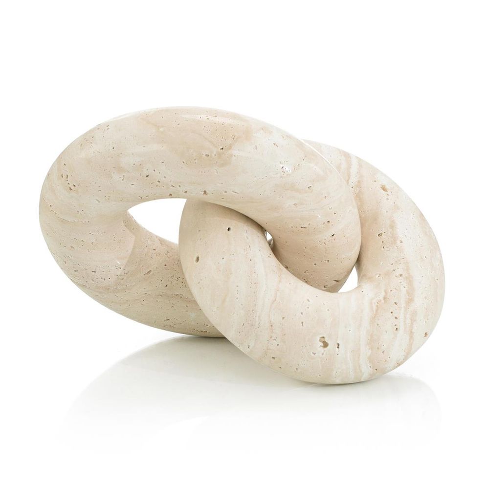 Decorative Objects Natural Stone Link Sculpture II - Brown