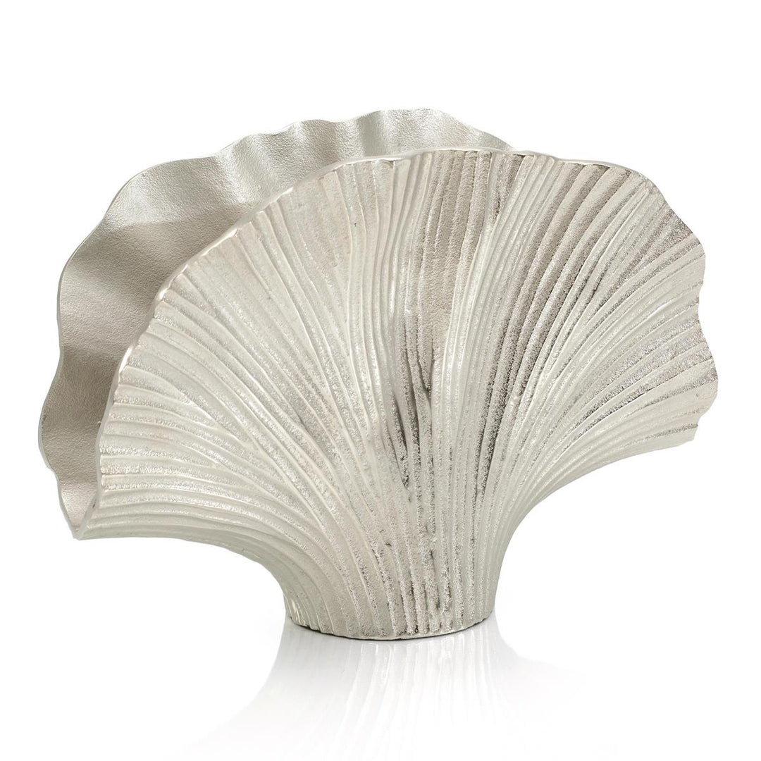 Silver Ginkgo Leaf Vase I - Silver