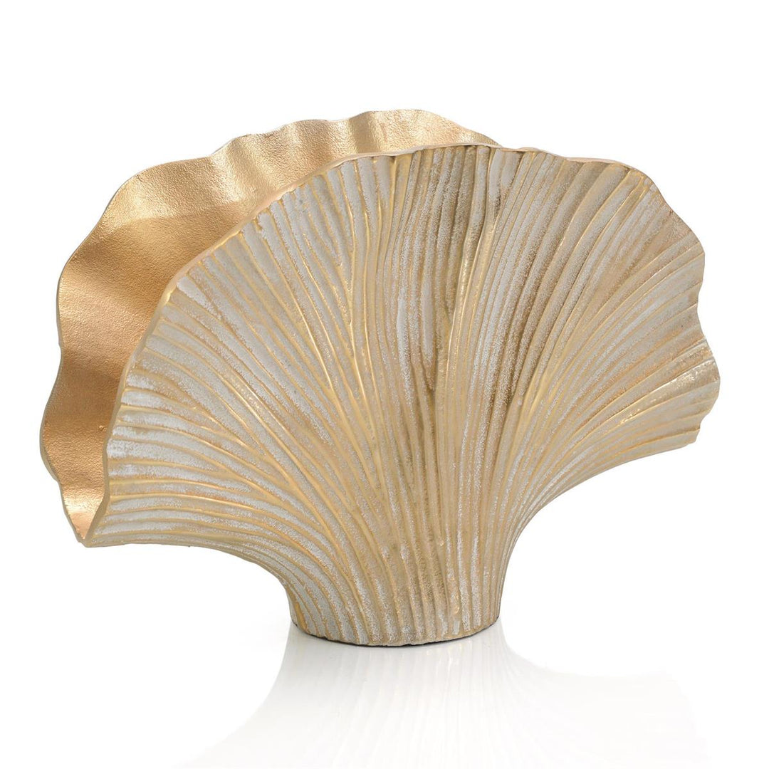 Gilded Ginkgo Leaf Vase I - Silver