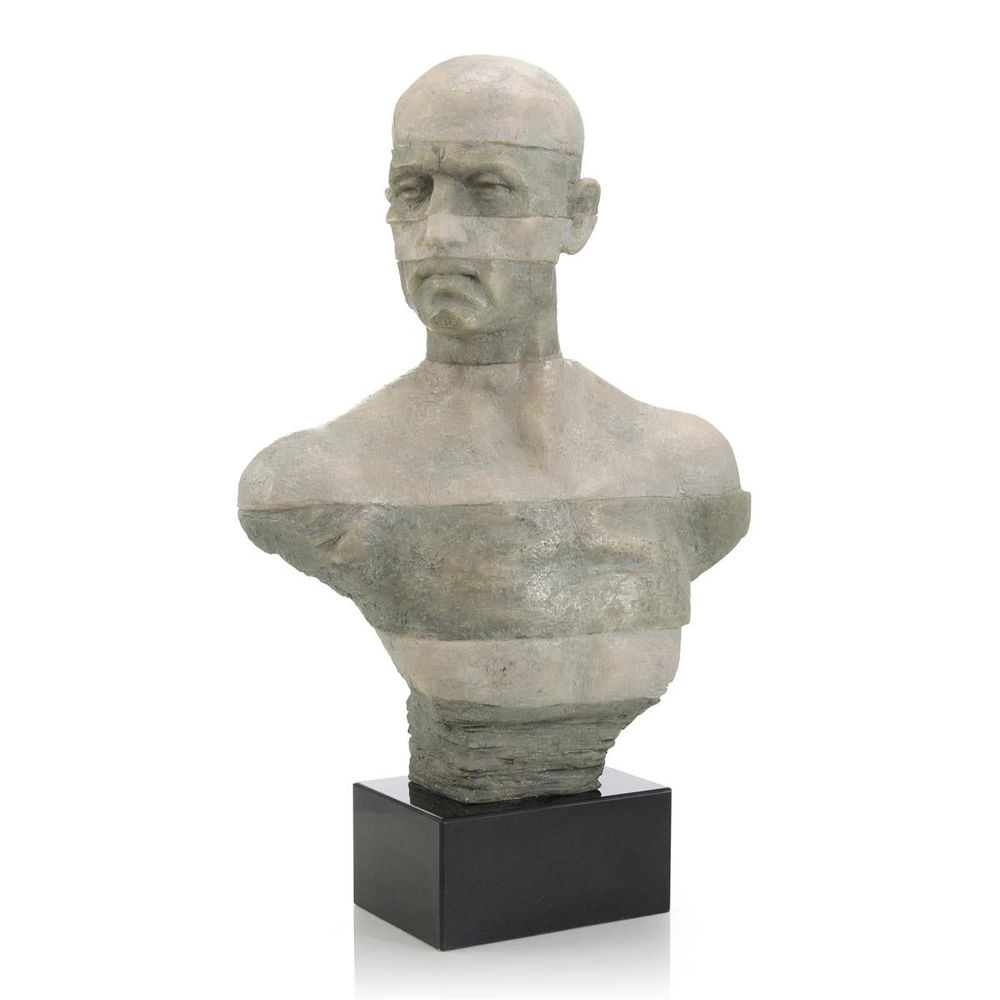 Decorative Objects Two-Tone Gray Bust Sculpture - Black, Grey