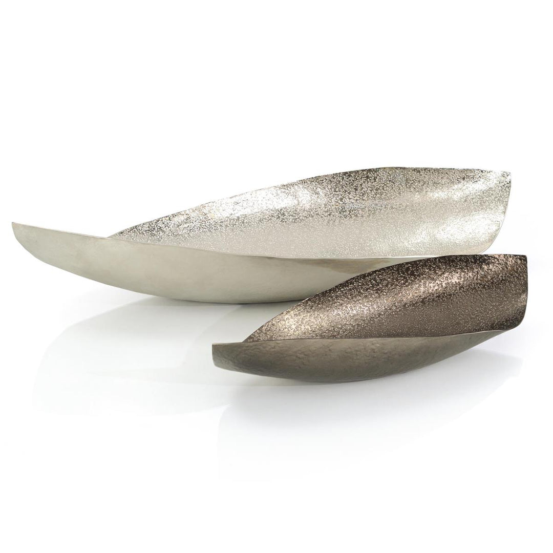 Darrin Pea Pod Nesting Bowls Set Of Two - Silver