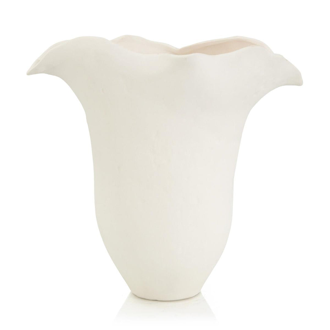 Lace White Porcelain Vase I - White