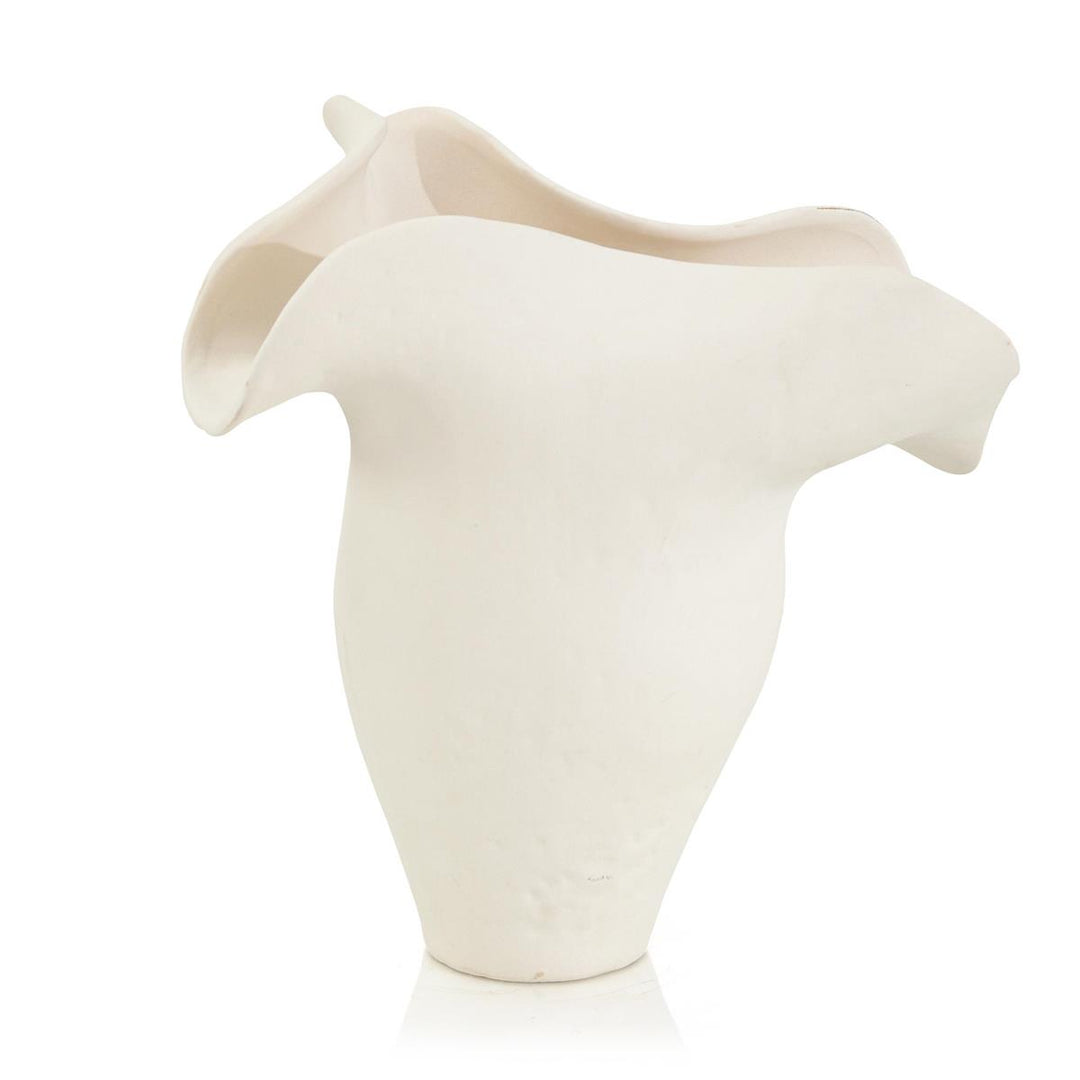 Lace White Porcelain Vase II - White