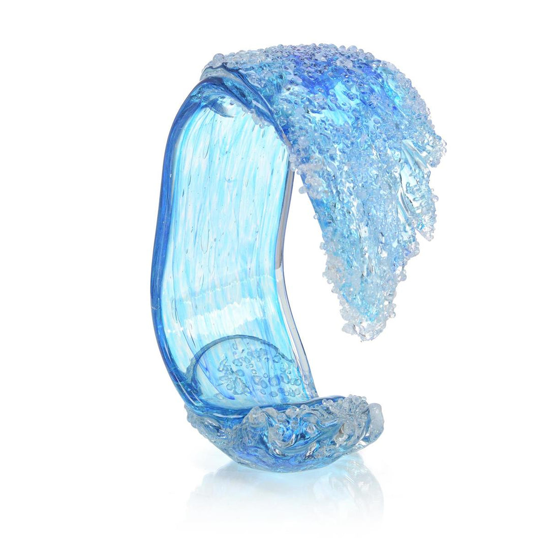 Ocean Blue Waves Handblown Glass Sculpture-John Richard-JR-JRA-14071-Decorative ObjectsStyle I-1-France and Son