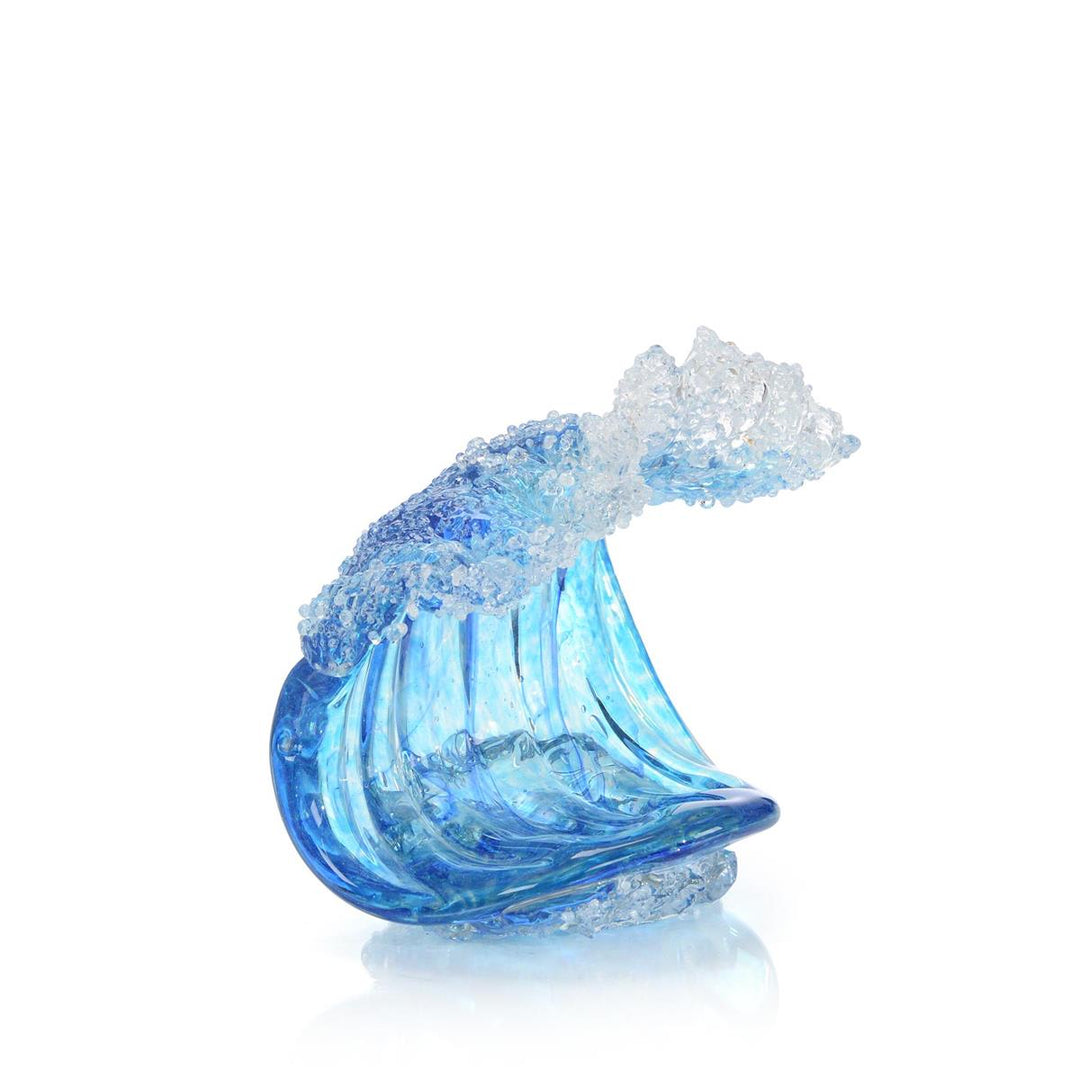 Ocean Blue Waves Handblown Glass Sculpture-John Richard-JR-JRA-14073-Decorative ObjectsStyle III-3-France and Son