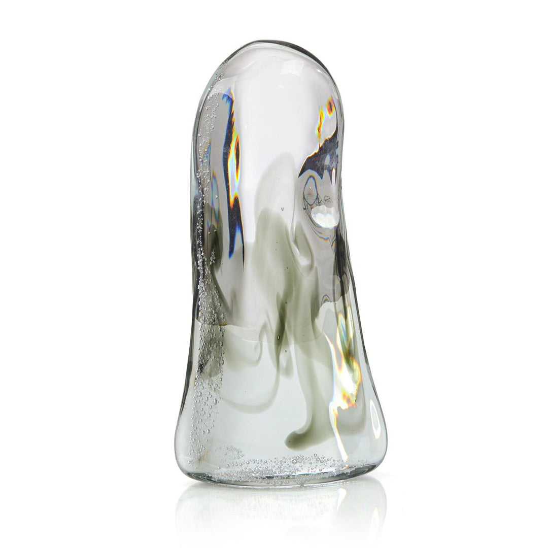 Whirls Of Gray Handblown Glass Sculpture I