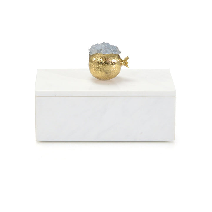 Majestic Pomegranate and White Marble Box I - White