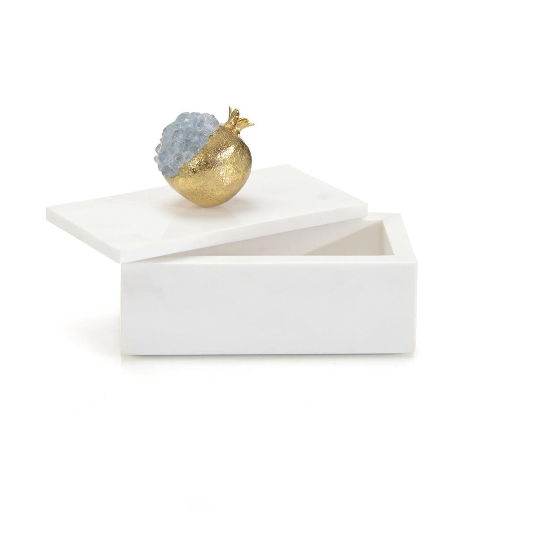 Nydia Pomegranate And White Marble Box II