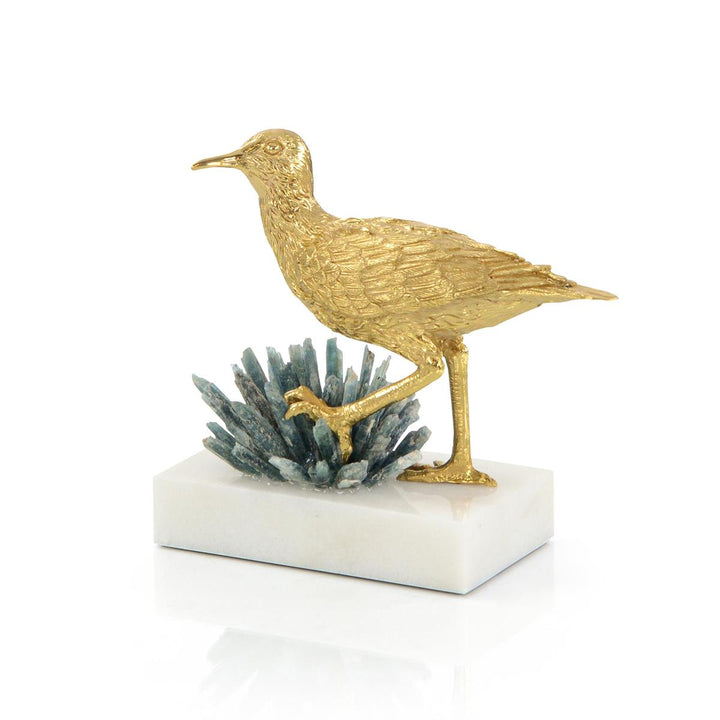 Bronze Sea Gull And Cyanite Sculpture Ii - White