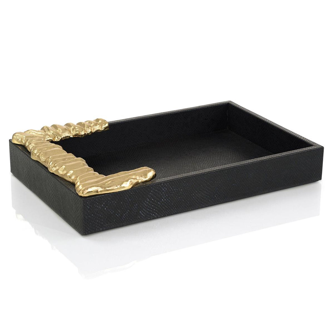 Trapeze Vegan Snakeskin Tray Large - Gold