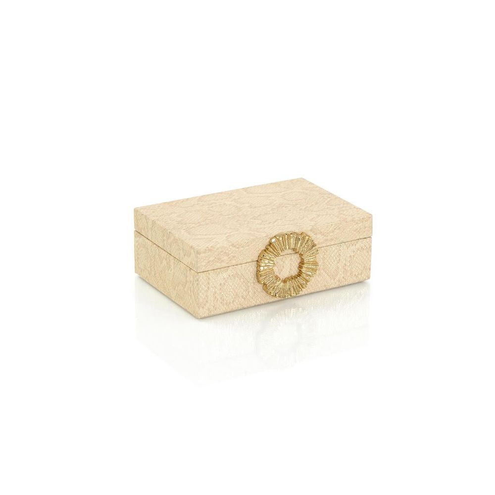 Boxes Dazzle Vegan Snakeskin Box Small - Off White