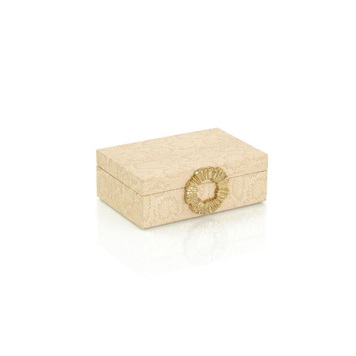 Boxes Dazzle Vegan Snakeskin Box Small - Off White