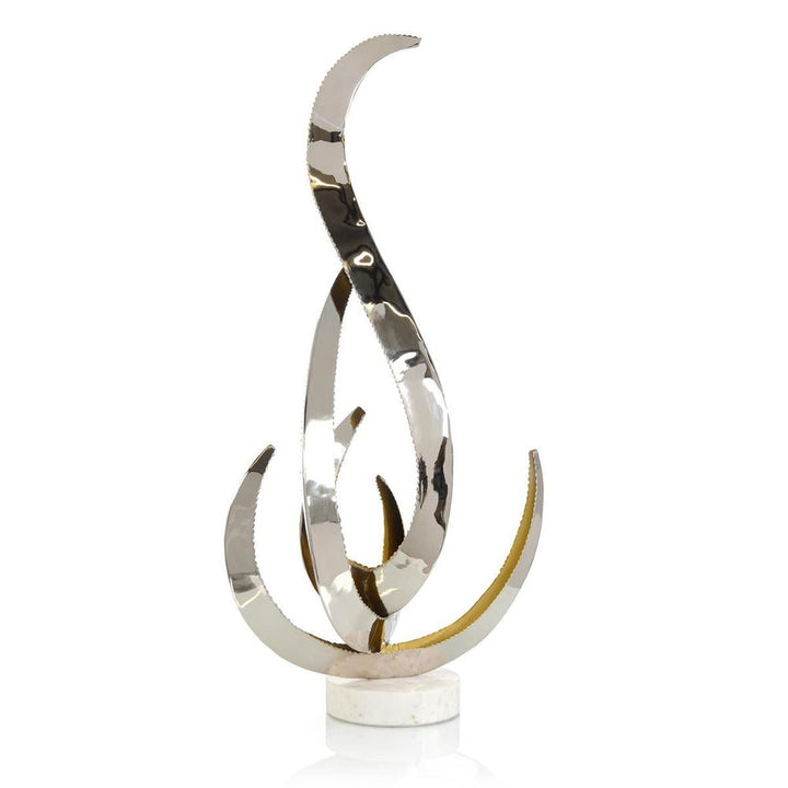 Decorative Objects Windblown Sculpture - Silver, White, Brass