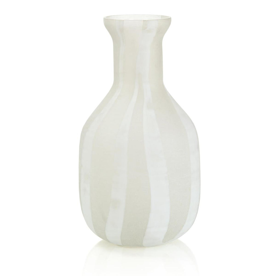 Frosted Glass Vase Large - White