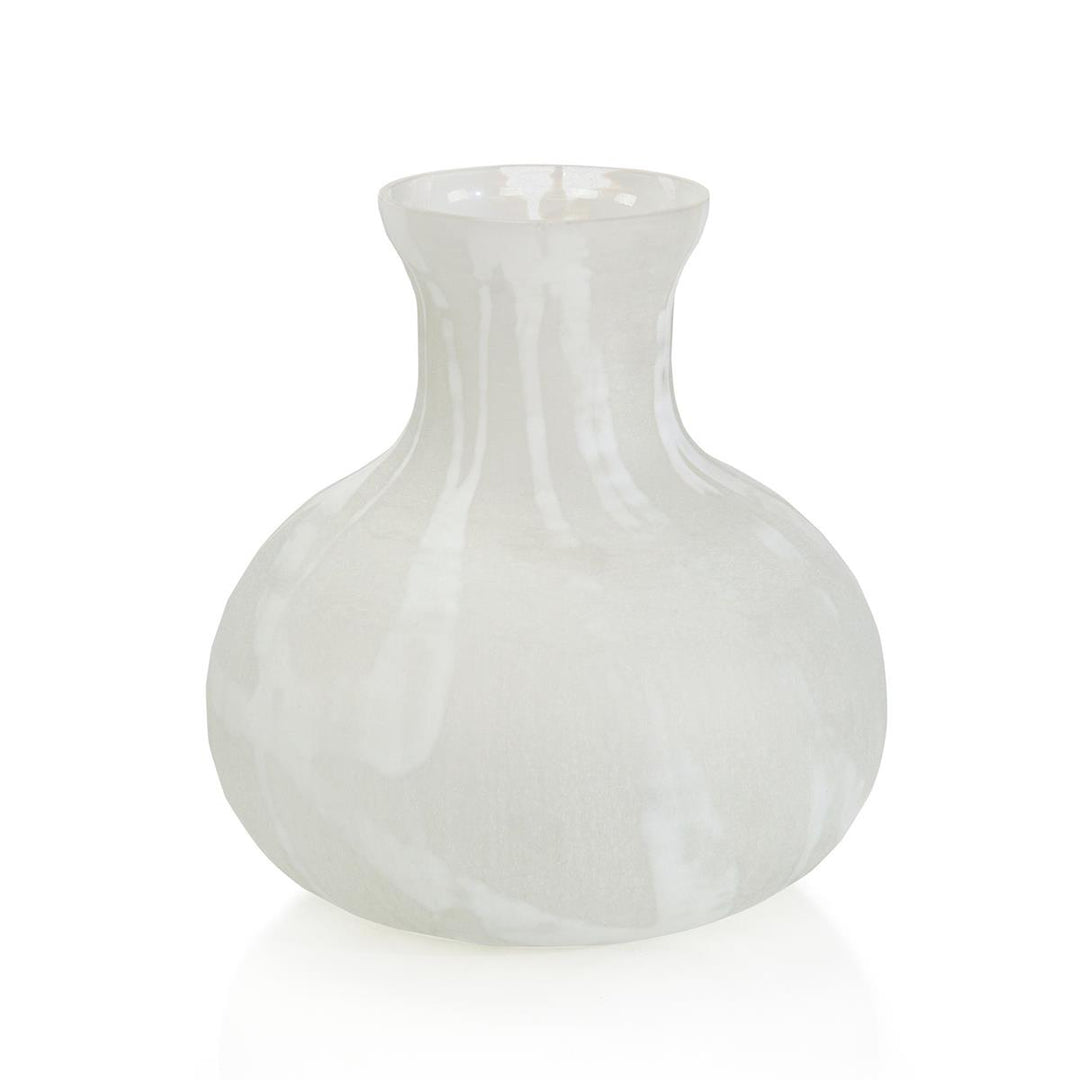 Frosted Glass Vase Medium - White