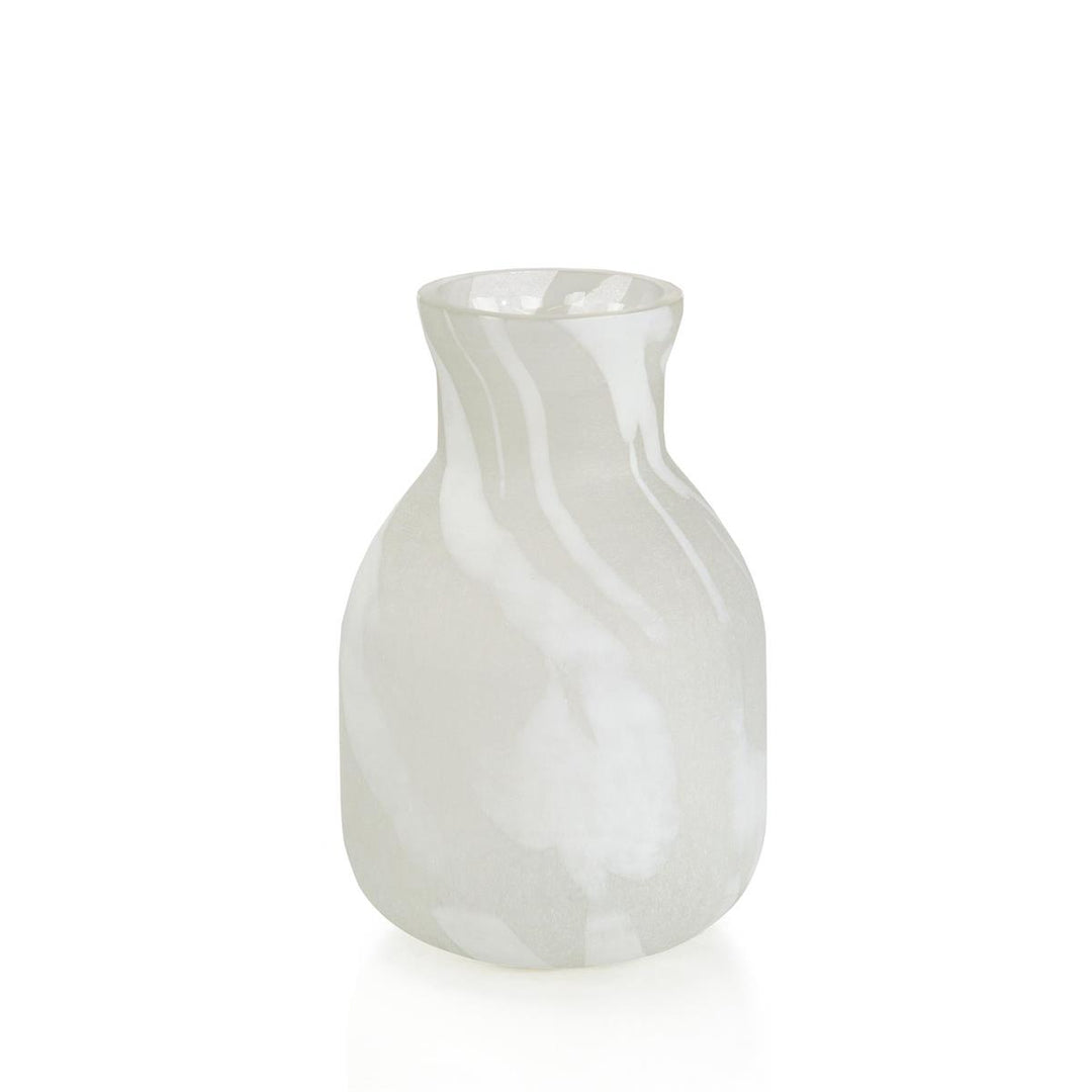 Frosted Glass Vase Small - White