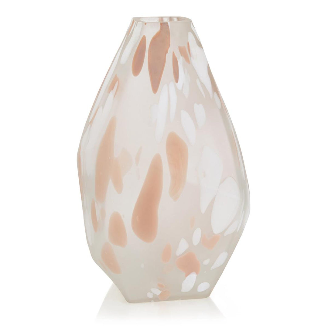 Rose Quartz Glass Vase Large - Orange,White