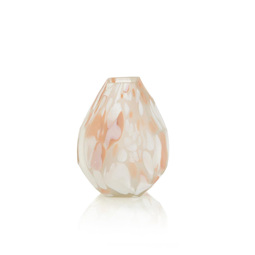 Rose Quartz Glass Vase Small - Orange,White