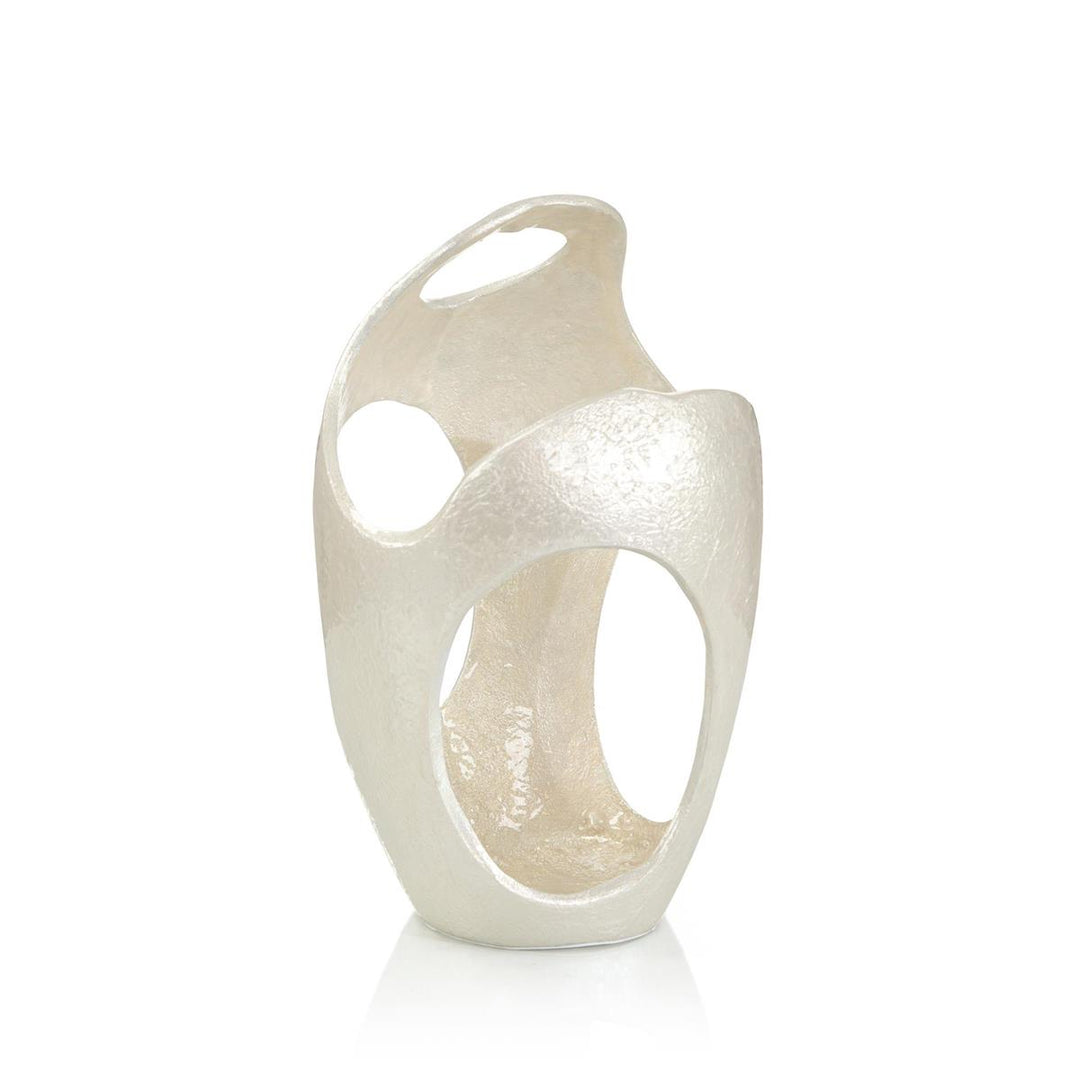 Pearlescent White Sculptural Vase II